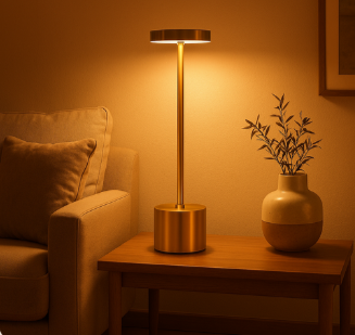 DESC Luminária de Mesa LED Recarregável Portátil Dourada